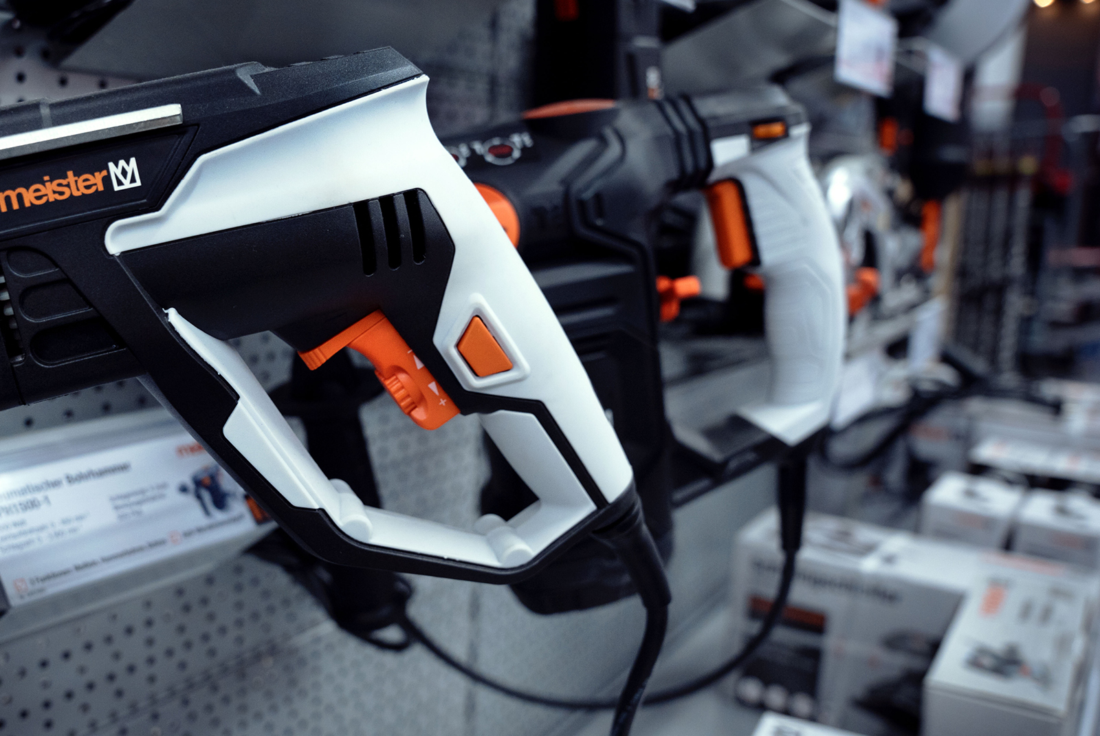 Detailed view of machines in the hardware store wall Detailed view of machines in the hardware store wall
