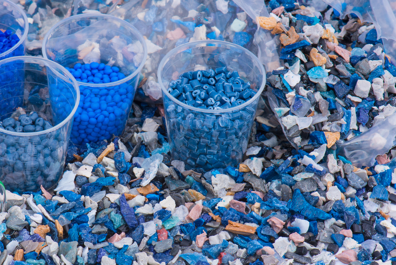 Recycled materials in pure form Recycled materials in pure form